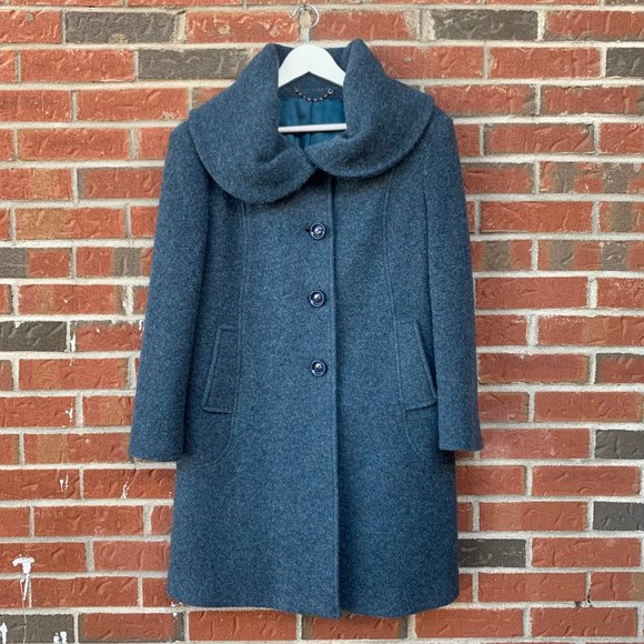 ❌SOLD❌Vintage Italian Speckled Wool Teal Blue 1950's Style Peacoat size Small … - Picture 8 of 10